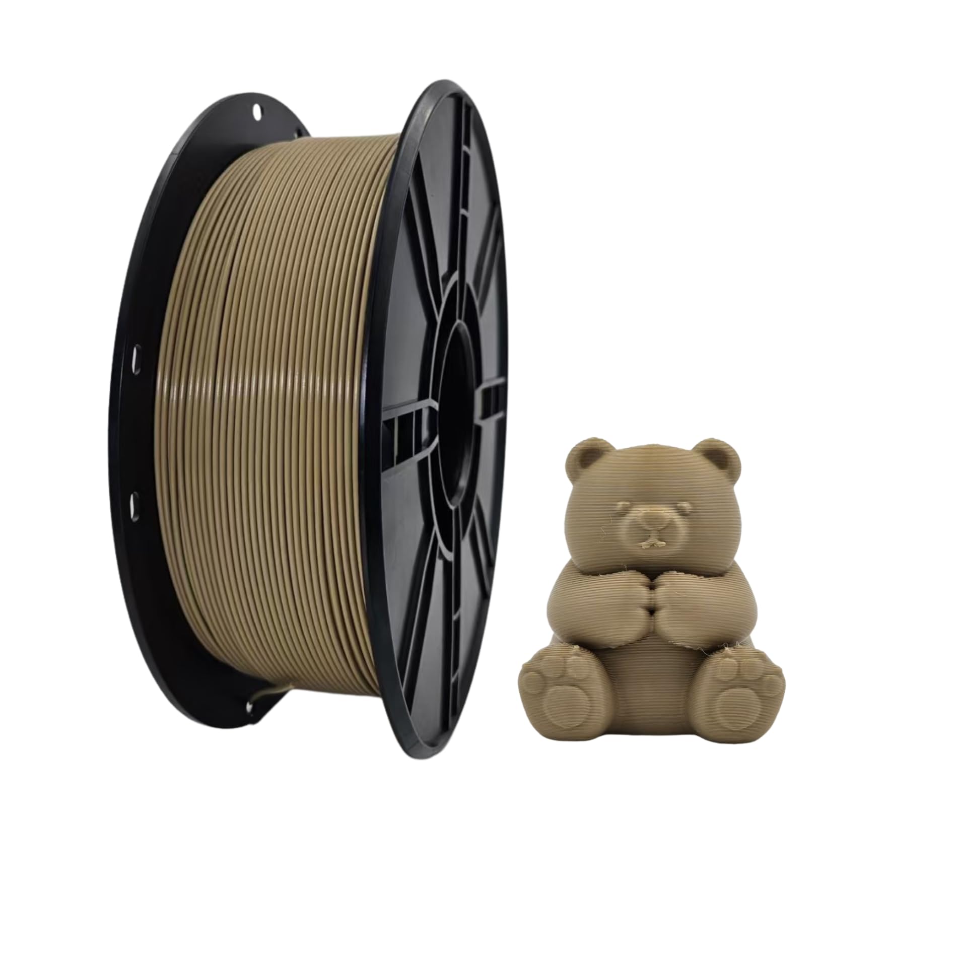 PLA Filament 1.75mm PLA+PRO Kraft Paper Brown 3D Printer Filament 1kg, Made with Food-Contact Compliant Raw Materials, Strong Layer Adhesion,
