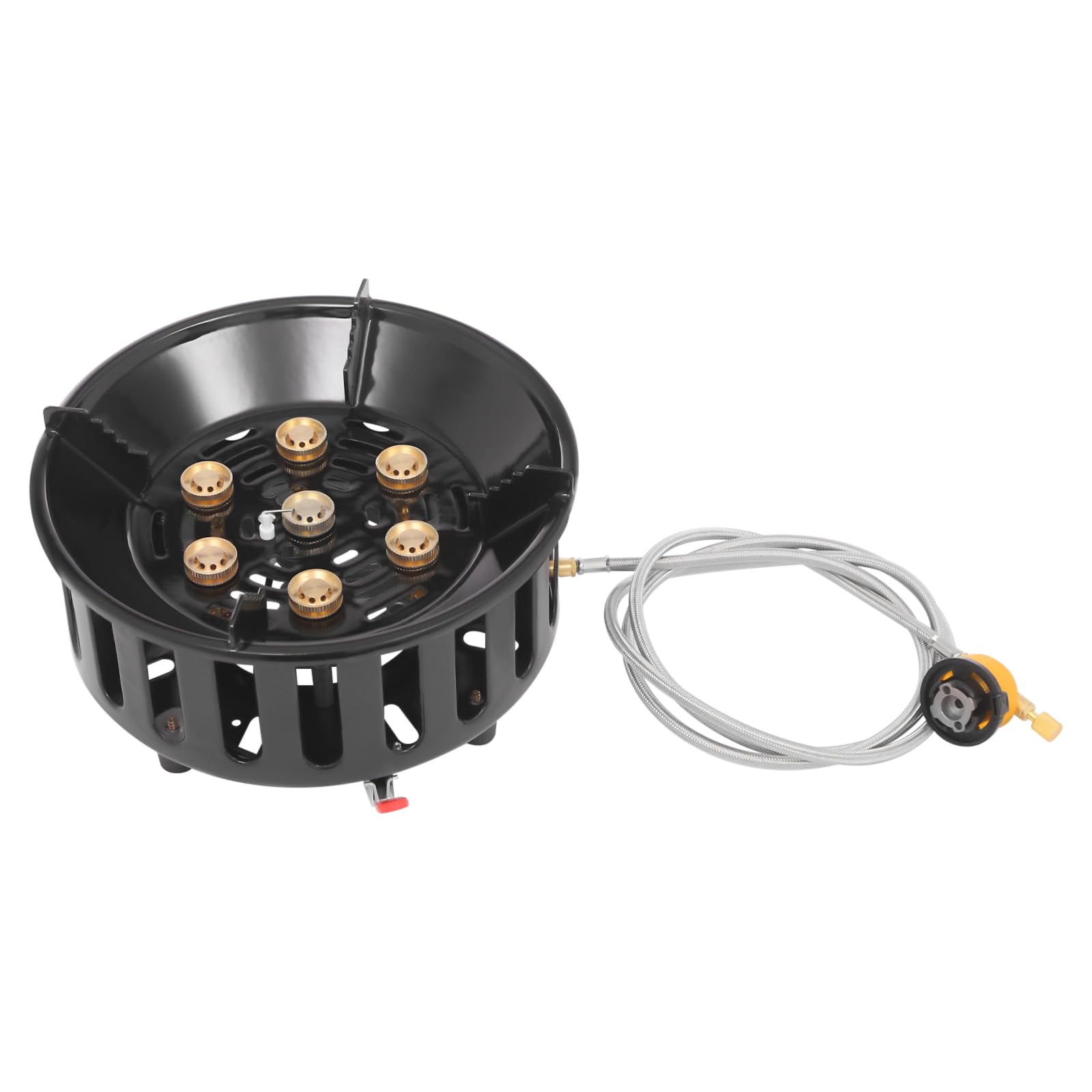 Hornillo portátil con 3 adaptadores, a prueba de viento, de gas, estufa de camping con encendido piezoeléctrico, estufa de gas portátil, para camping, trekking, senderismo, picnic
