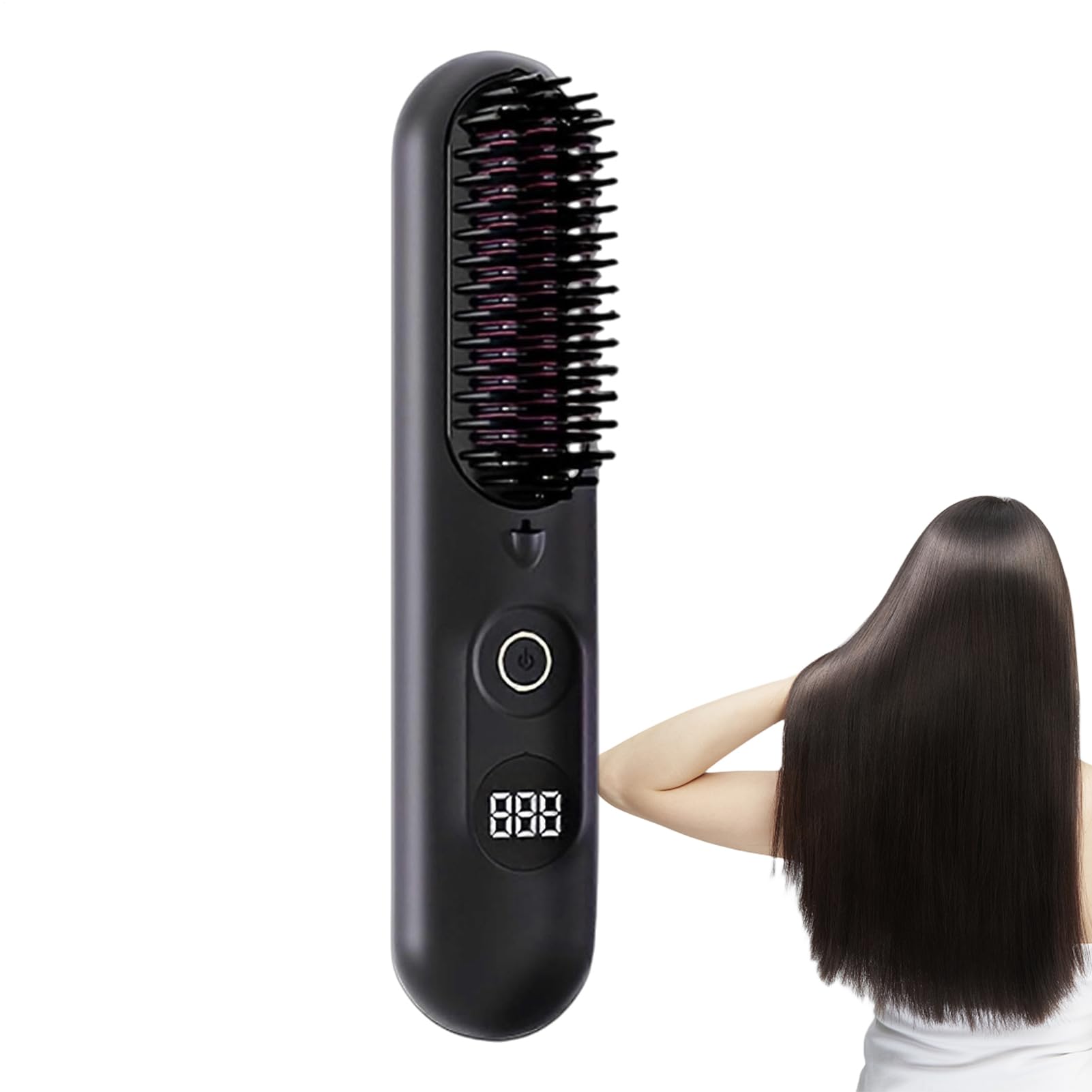 Plancha De Cabello Inalámbrica - Cepillo De Cabello Recargable Por USB Calentado De Cerámica, Peine Caliente Calentado Recargable | Cepillo Para Alisar La Barba Para Niñas Mujeres Esposas Fi