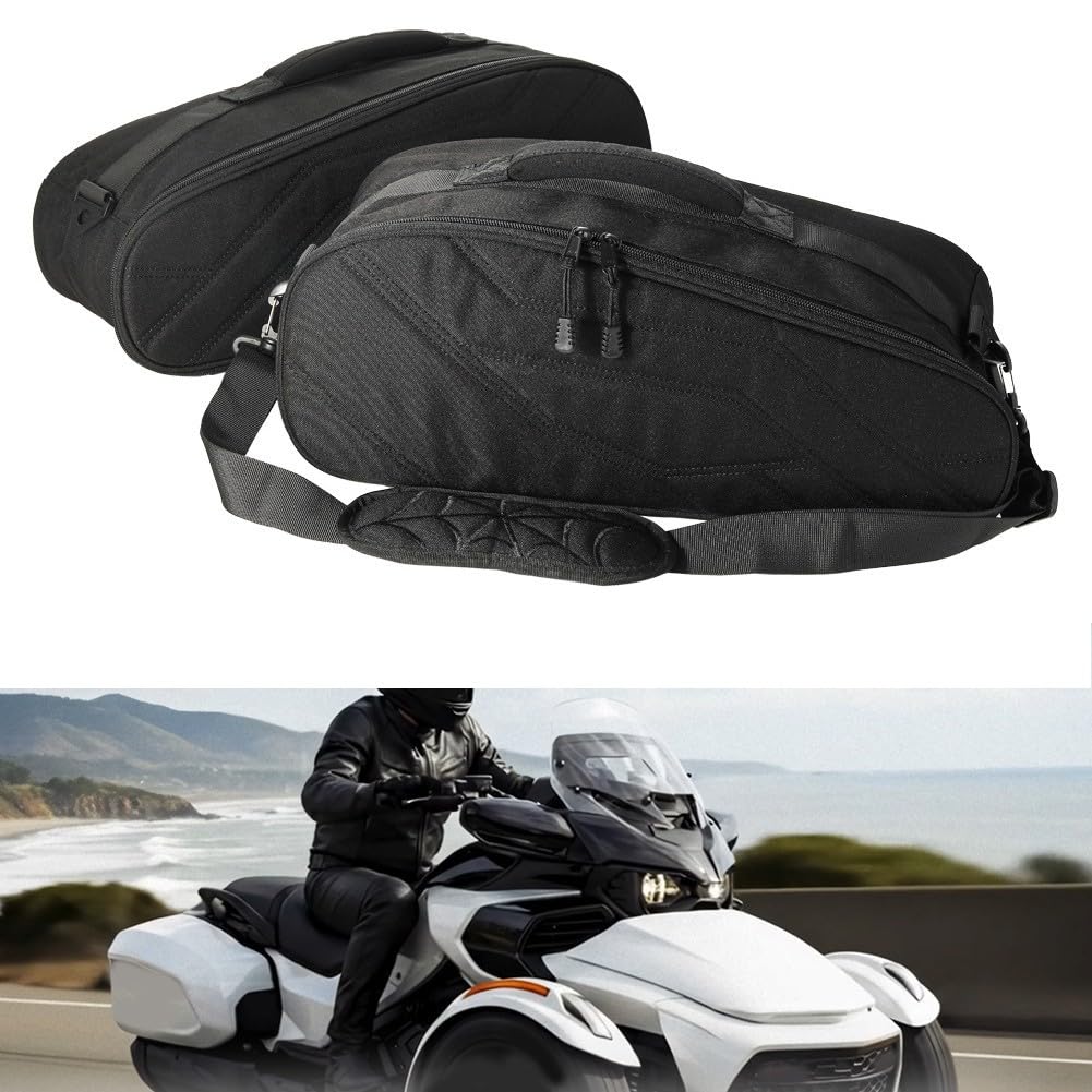 Sacoches de Selle pour Can-Am Spyder F3 F3T Limited 2016+, Oxford 900D, résistant aux intempéries, Rangement arrière avec poignées renforcées, Noir