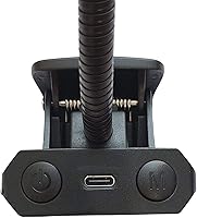 Vista 4 de Soporte de música extra ancho con clip para orquesta, 18 LED recargable USB piano, escritorio, lámpara de lectura