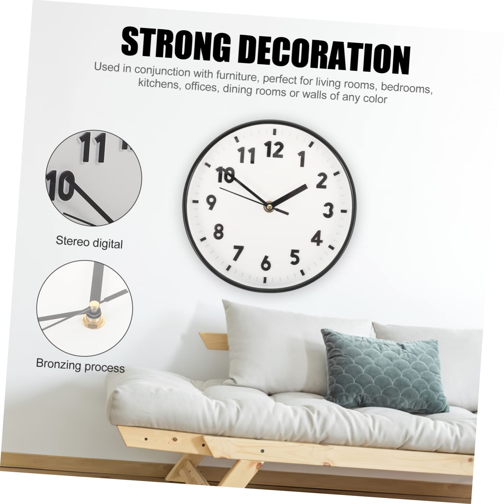 Horloge Murale Ronde Arc-en-Ciel Couleur Ligne Bloc de Couleur horloges de Conception Moderne silencieuses sans tic-tac à Piles décor horloges pour la Maison Salon Cuisine Chambre