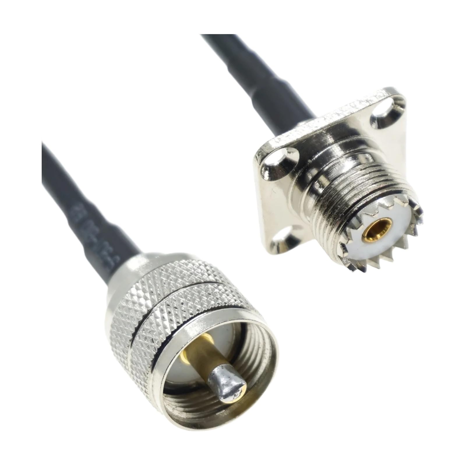 Cable coaxial RG58 50 Ohm Tipo E de 10M con conectores acodados para esquinas