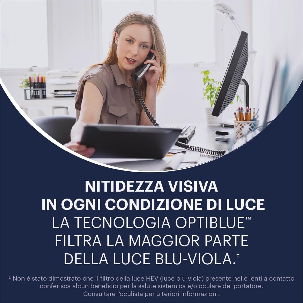 ACUVUE OASYS MAX 1-Day, lenti a contatto giornaliere; Comfort tutto il giorno e visione nitida, filtrano la maggior parte della luce blu-viola;-1.25 diottrie; BC 8.5; DIA 14.30; 90 lenti