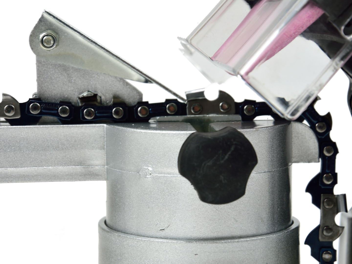 BSD Afilador Eléctrico de Cadenas 220W con Escala de Precisión y Disco Intercambiable para Motosierras, Ideal para un Afilado Efectivo y Rápido.
