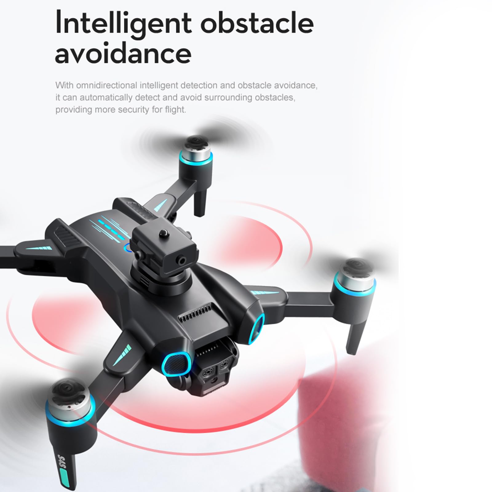 Drone con fotocamera per bambini e adulti, quadricottero pieghevole con controllo motore senza spazzole con ribaltamenti 3D Localizzazione ottica Fotografia gestuale per (Batteria 6K3)