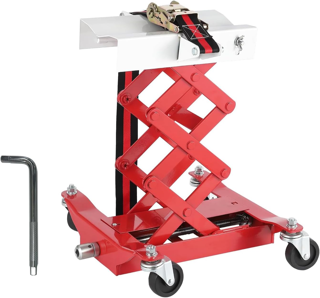 Heavy-Duty 450 Lbs Transmission Jack - Ideal for Auto Repair, Effortless Vehicle Maintenance, and Smooth Transmission Replacement, Lifts from 7 to 23 Inches (Red Jacks)