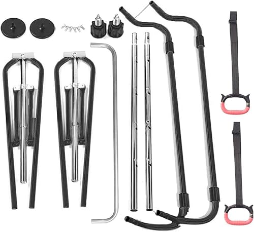 Miniatura 23 de FBSPORT Barra de gimnasia para niños con anillos, barras horizontales de gimnasia de altura ajustable, barra de entrenamiento junior, barras Verde