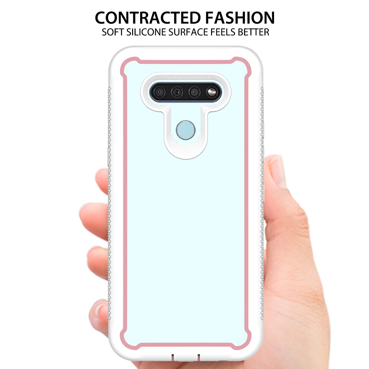 Amazon.com: TJS Phone Case Compatible with LG K51/LG Q51/LG Reflect, Dual  Layer Heavy Duty Shockproof Rugged Hybrid Hard Phone Drop Protector Back  Cover (White/Pink) : Cell Phones & Accessories