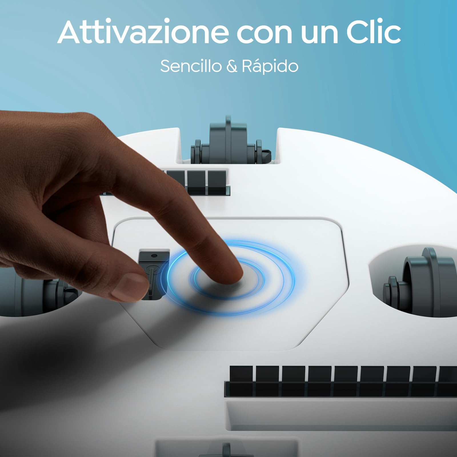 S2 Limpiafondos Piscina, Robot Inalámbrico, Doble Filtración y Doble Motor, 90min Autonomía, 2,5H Carga Rápida,Autoestacionamiento, para Piscinas de Fondo Plano hasta 80m²,BLU Perlato Bianco
