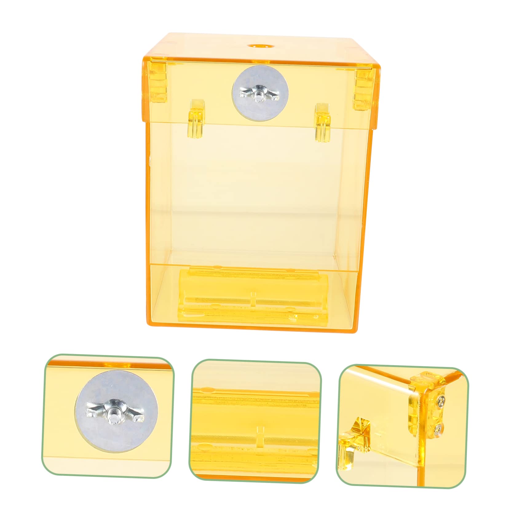 LIOOBO Box Parrot Bathing Tub Bird Bath Supply Bird Bath Bowl Only Bird Bath for Cage Bird Bath Indoor Bird Bath Liner Cage Accessory Bird Bath for Birds Budgie Hanging Pet Acrylic Yellow