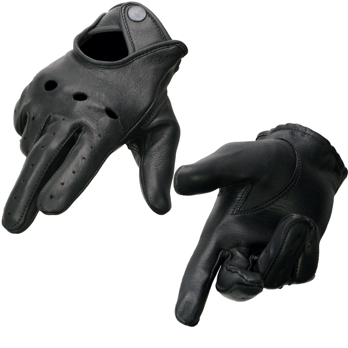 Amazon | Milwaukee Leather SH869 メンズ ブラック 鹿皮 裏地なし