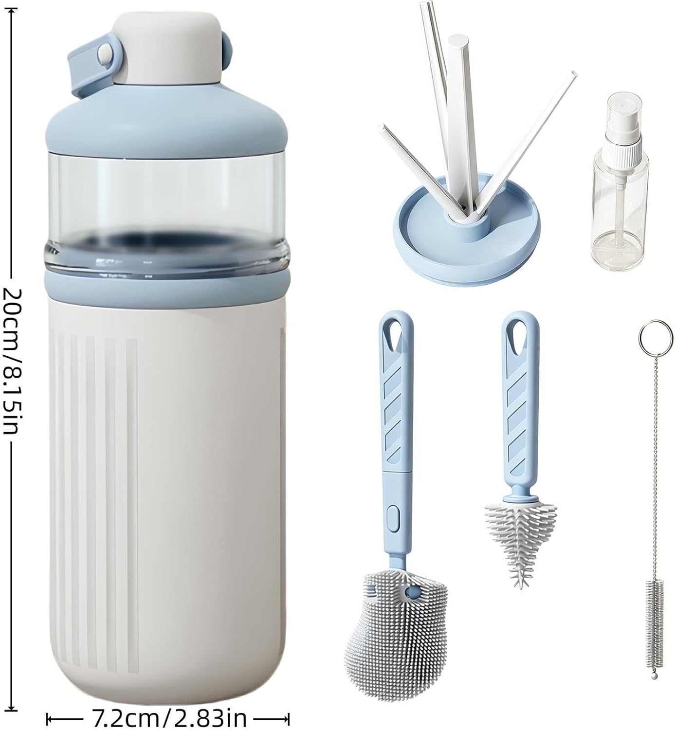 Nipple Brush, Quick Ventilation Function, 20.7x7.2cm, B-aby Bottle Cleaning Brush, Small Bottle Cleaner B-Rush, Ergonomic Easy Grip Handle, for Home, Kitchen, and Travel Hygiene Needs
