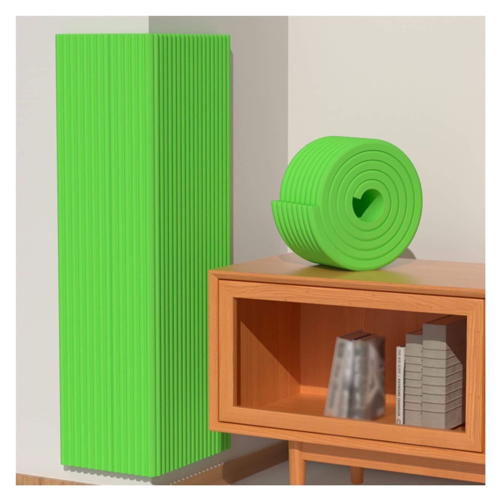 Protection de Pare-Chocs d'angle à Bord en Mousse for la des Meubles Bureau et Table Bords tranchants(Green,4m)