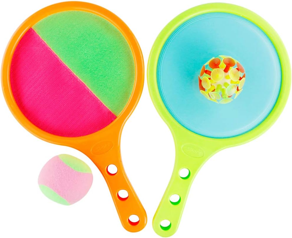 Garden Game - 2 In 1 Paddle Bat and Ball Toss and Catch Game Indoor Garden Toy Outdoor Sport Toys Racket Set for Children Easy Catch Ball Eco Beach Toys Fun Interactive Games Easter Gifts