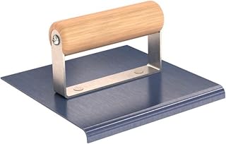 Bon Blue Steel Edger – 6 in. × 6 in. Concrete Edger with 1/4 in. Radius and 3/8 in. Depth – Flexible Blue Steel Blade with Traditional Wood Handle for Smooth, Professional Edge Finishing