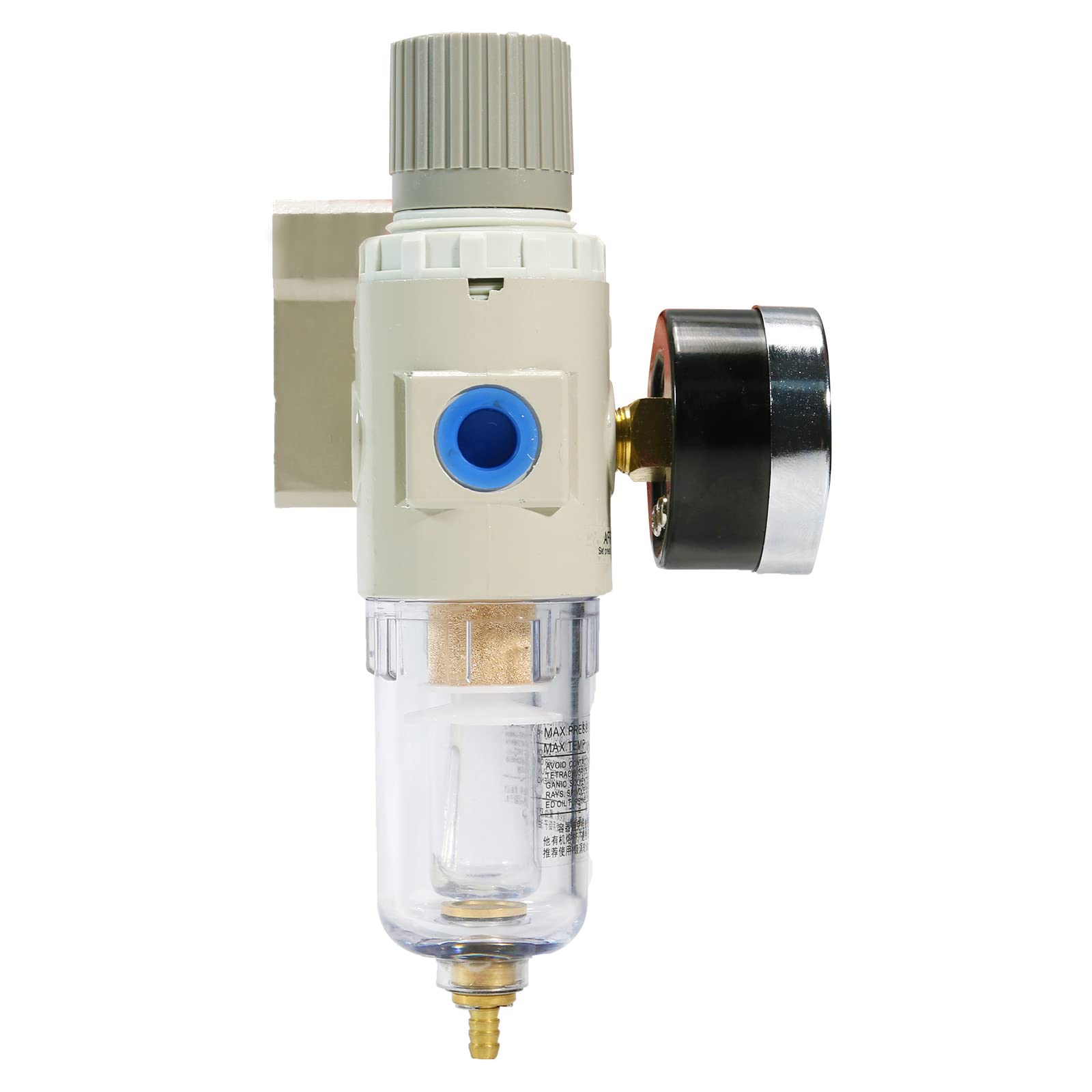 Combinaison filtre-régulateur-lubrificateur d'air comprimé 1/4" NPT, séparateur d'eau/huile - Manomètre (0-150 psi)