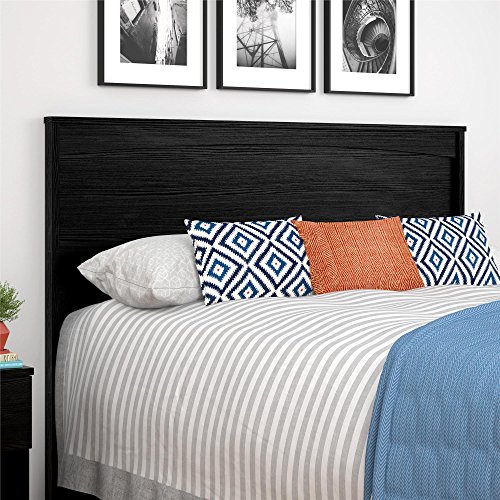 Ameriwood Home Crescent Point Queen Size Headboard, Black Oak