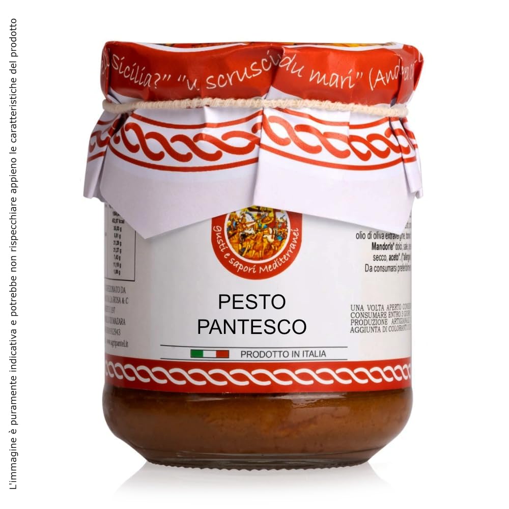 60 Barattoli da 180g Pesti Pronti Condimenti per pasta con etichetta personalizzabile Gusti disponibili: Pantesco, alla Favignanese e alla Ericina - Prodotti Tipici Siciliani