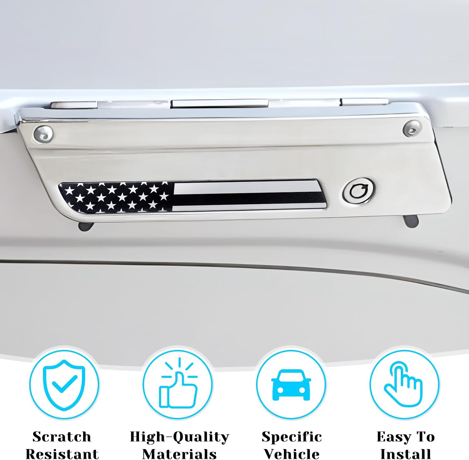 Flag Saddlebag Inserts American US Hard Saddle Bag Latch Cover Fits Harley Davidson Touring/Street Glides/Road Glides 2013 and Older Exterior Accessories