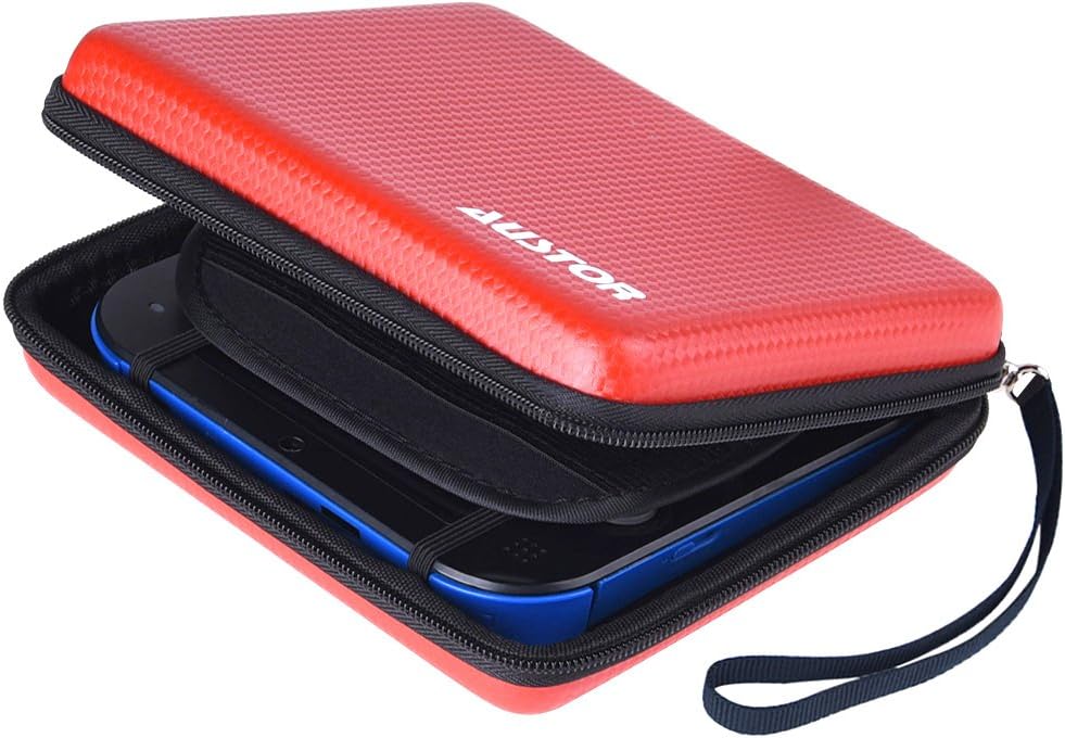AUSTOR Travel Carrying Case for Nintendo 2DS, Red