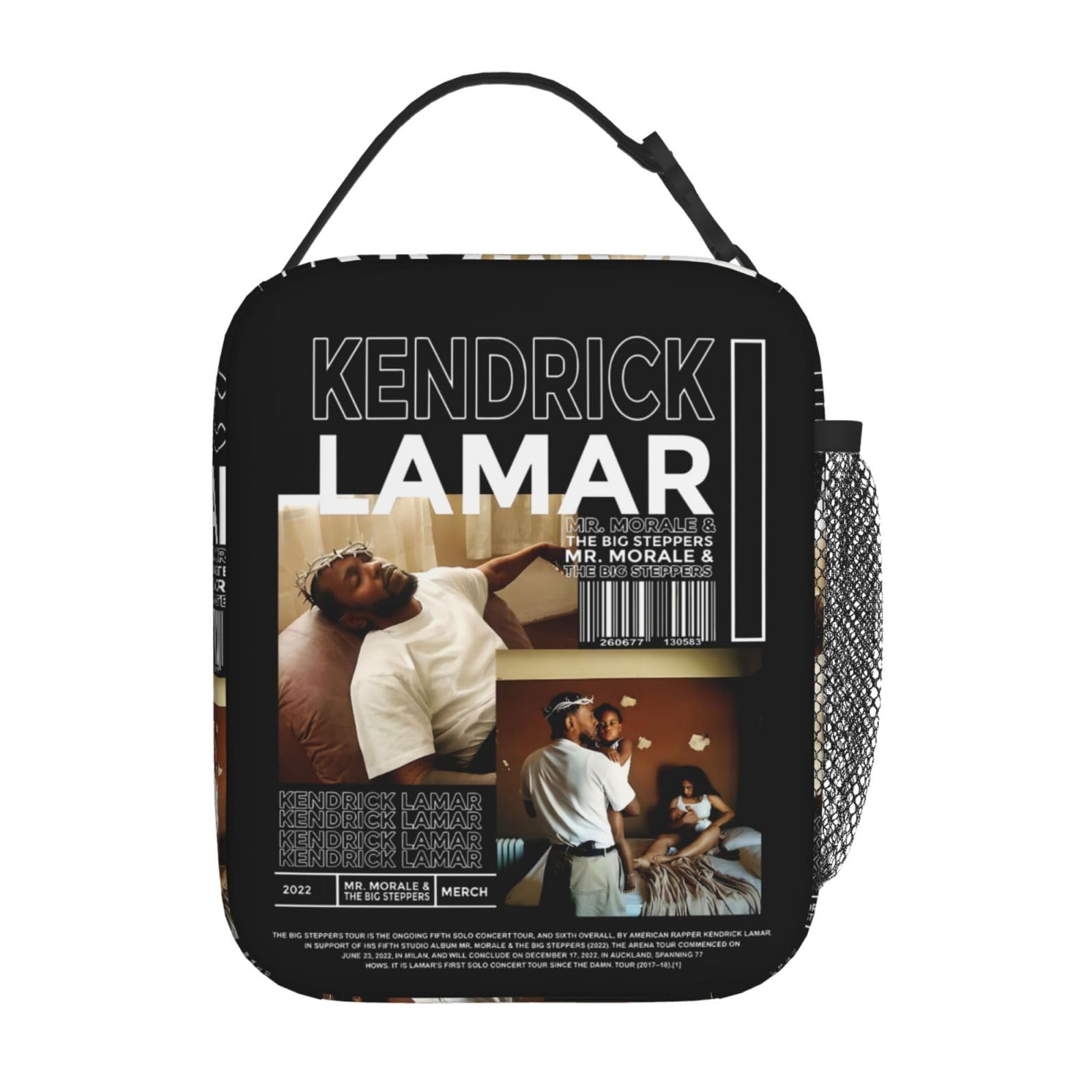 Kendrick Music Lamar Lunch Bag Insulated Portable Lunch Bags Reusable Lunch Tote Handheld Lunch Pouch Leakproof Bento Box for Women Man