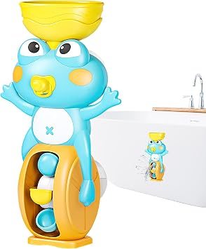 Bathtub Toys - Waterfall Bath Toy | Educational Frog with Suction Cup for 3+ Years Old Boys Girls Touch Play Travel Pool