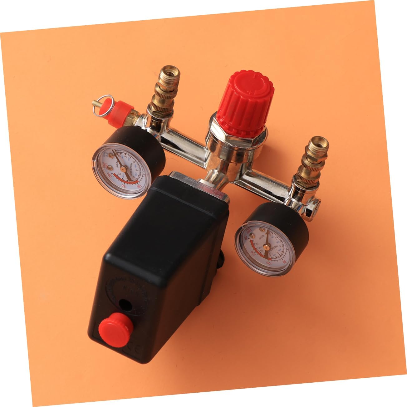 Balacoo Adjustable Air Compressor Pump Pressure Control Switch with Gauges Convenient Pressure Regulation for Air Compressors Easy to Install and Use