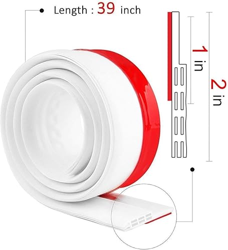 Miniatura 3 de Burlete Tira adhesiva aislante para la parte inferior de la puerta 2 pulgadas de ancho x 39 pulgadas de largo Blanco