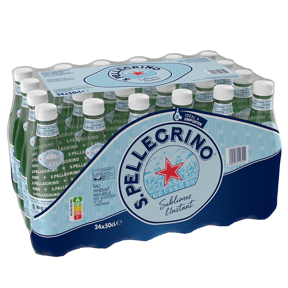 S. Pellegrino Agua Mineral Natural con Gas 4 Packs de 6 x 50cl, 24 botellas