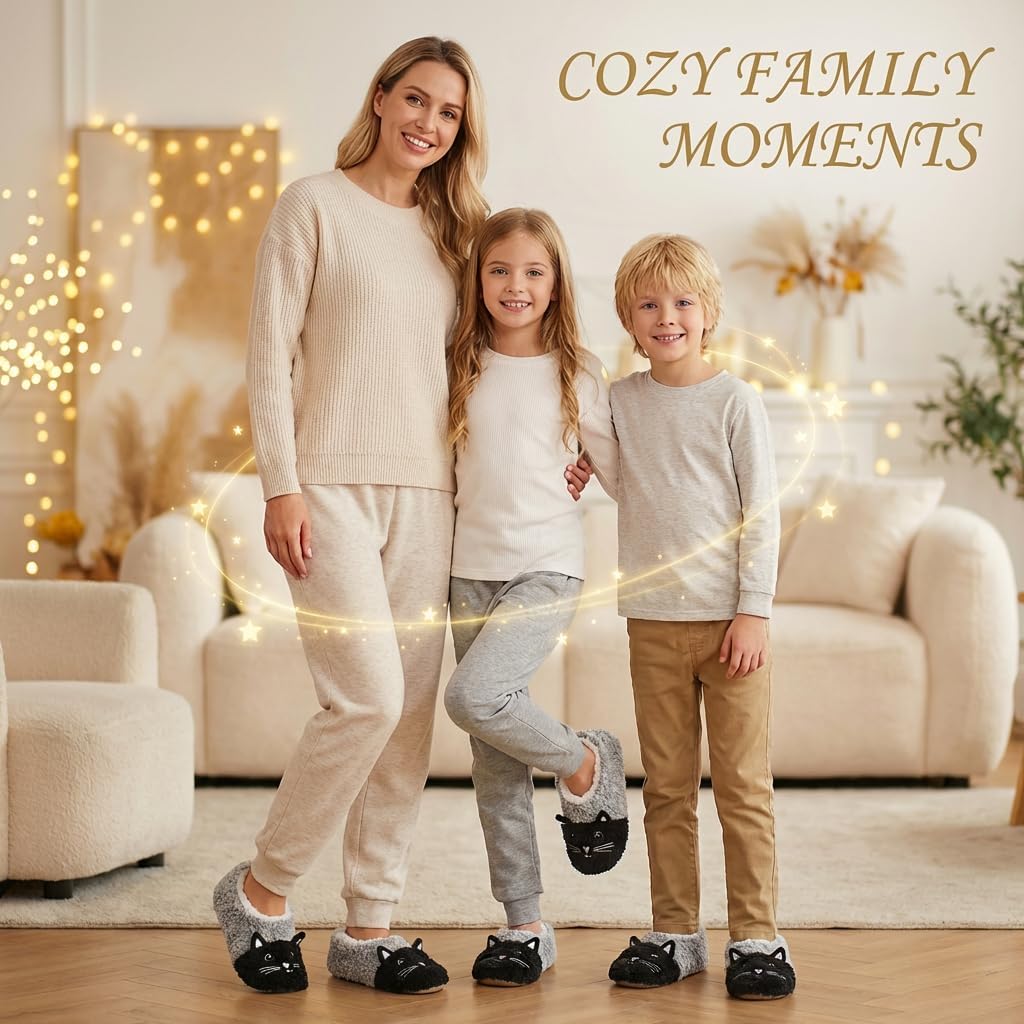 cosyone1997 Cute Animal Slippers Indoor Soft Sole, Cozy Fuzzy Slipper Socks Inspired Style, Family Sizes for Toddler Kids Big Kid Teen Adult - Image 3