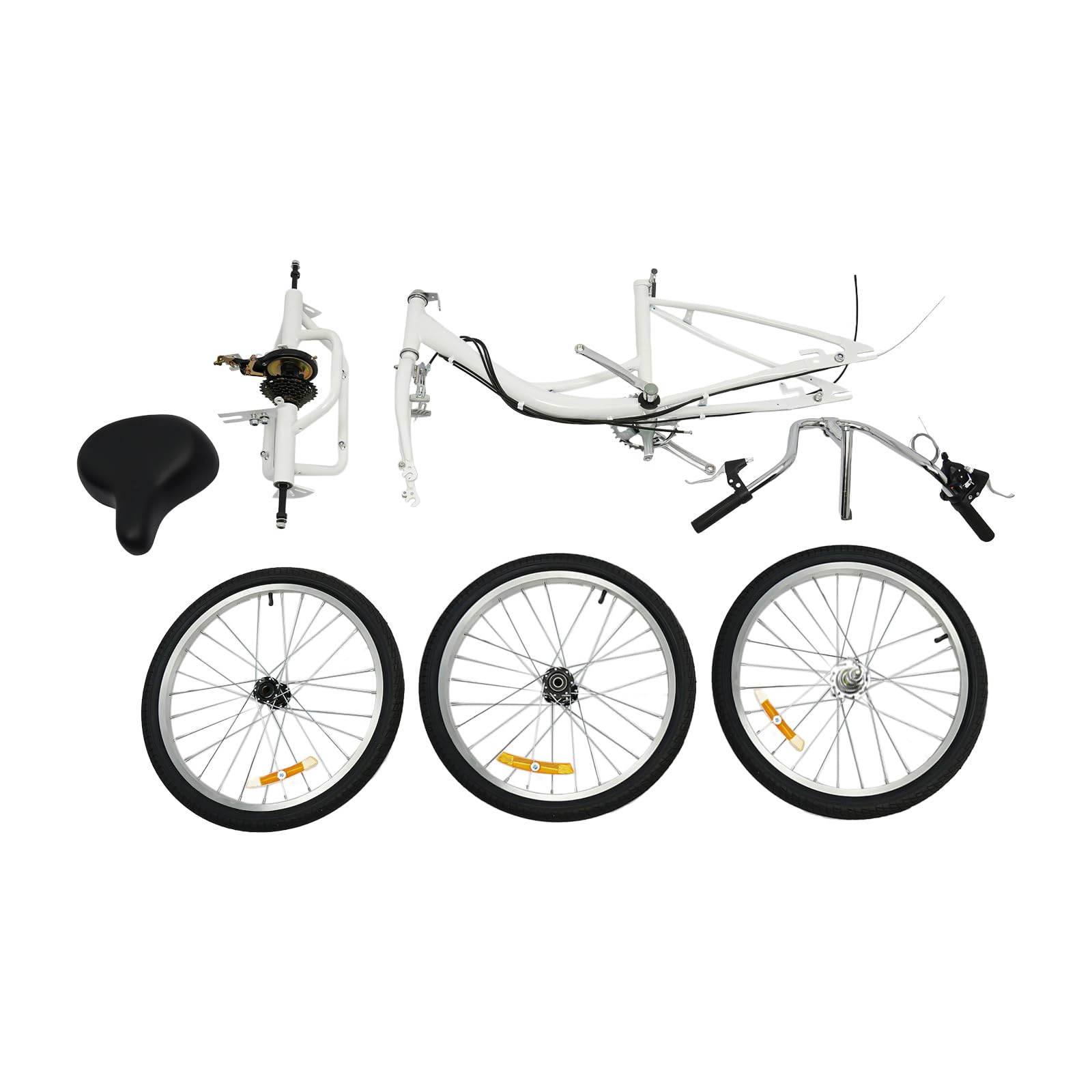 Triciclo de 20 pulgadas para adultos, 8 marchas, bicicleta de carga de acero al carbono, bicicleta para personas mayores, con cesta de la compra, altura ajustable, ruedas de ciudad, máx.