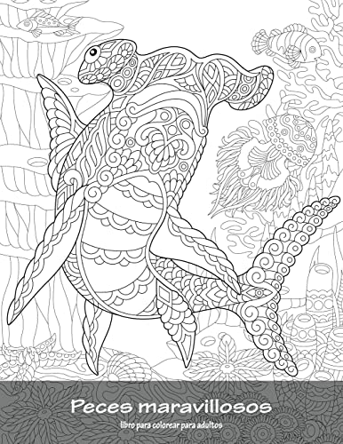 Peces maravillosos libro para colorear para adultos 1 (Spanish Edition)