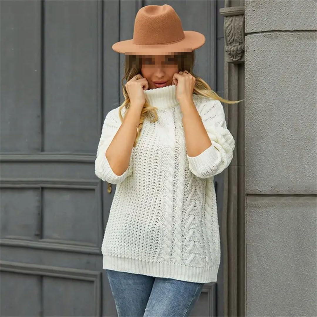 Maglione da donna a collo alto lavorato a maglia
