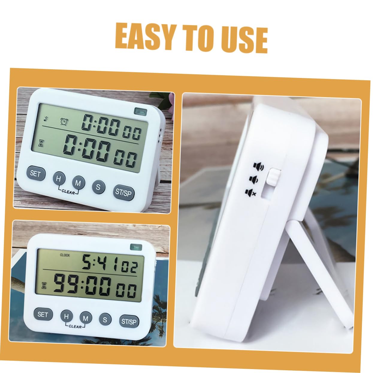 Timer Da Cucina Digitale Da 3 Pezzi/Orologio Con Allarme Forte Dispositivo Di Temporizzazione Da Laboratorio Timer Da Cucina Con Allarme A Batteria