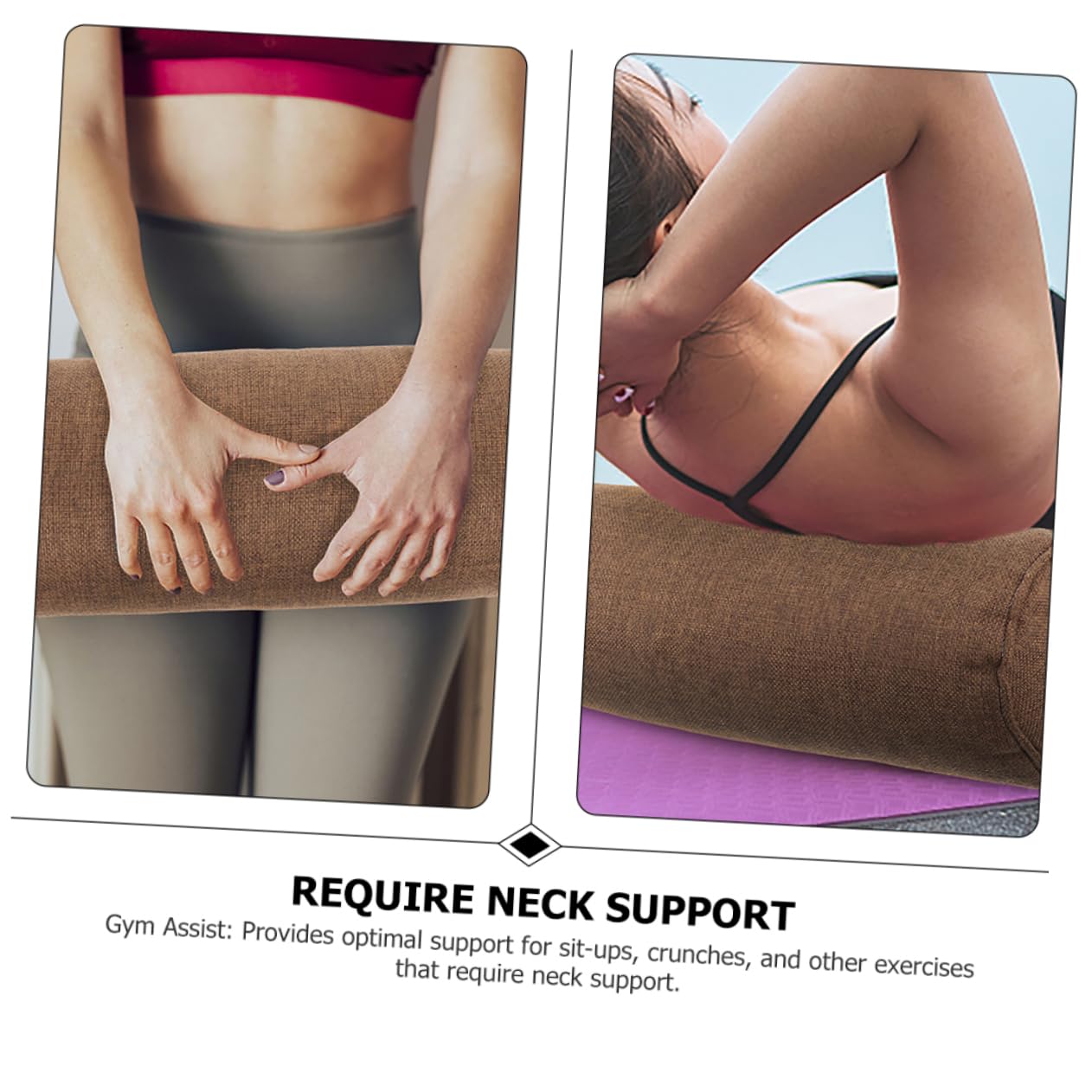 Cuscino per Yoga Cilindrico Multifunzionale in Cotone e Lino, Leggero e Adatto per Gambe, per Ufficio e Palestra, Supporto Ergonomico per Amanti dello Yoga