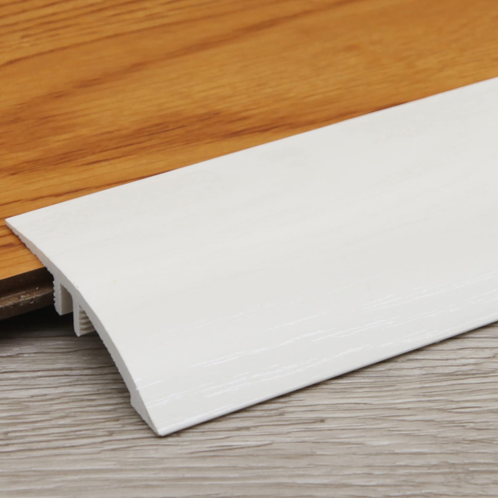 PALSINBY Transition Threshold Strip, PVC Uneven Floor Transition Strip Wood To Tile Carpet Edge Trim 55mm Wide(Ligjt Grey)