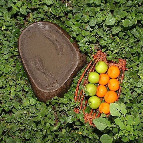 Grosses Stein Vogelbad Vogeltränke oval Gartendeko ca 50 cm