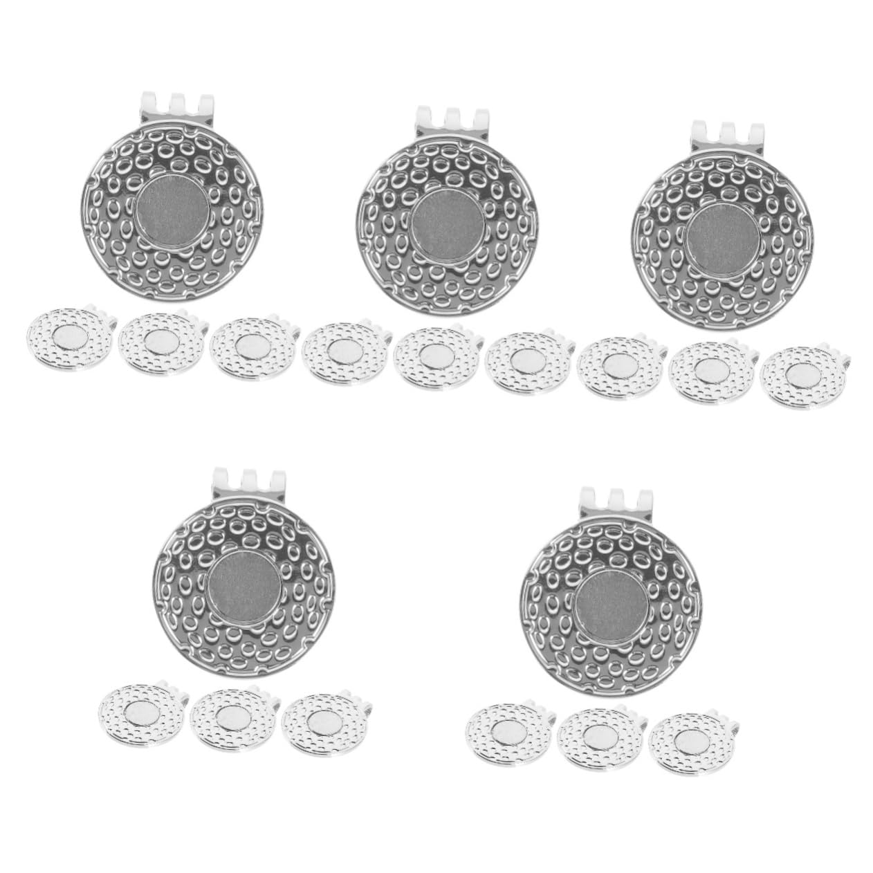 BESTonZON Golf Ball Marker Hut Clips Verschleißfeste Golfs Marker Für Hüte Praktische Zum Befestigen Gürteln Silberne Design