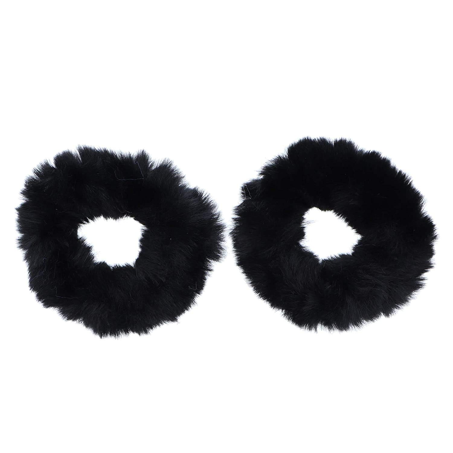 HOME REPUBLIC- 2 BLACK RUBBER BAND Fluffy Faux Fur Furry Hair Band Ties Rope Ring Elastic Ponytail Holder (B081TF6D6R) Amazon Price History, Amazon Price Tracker