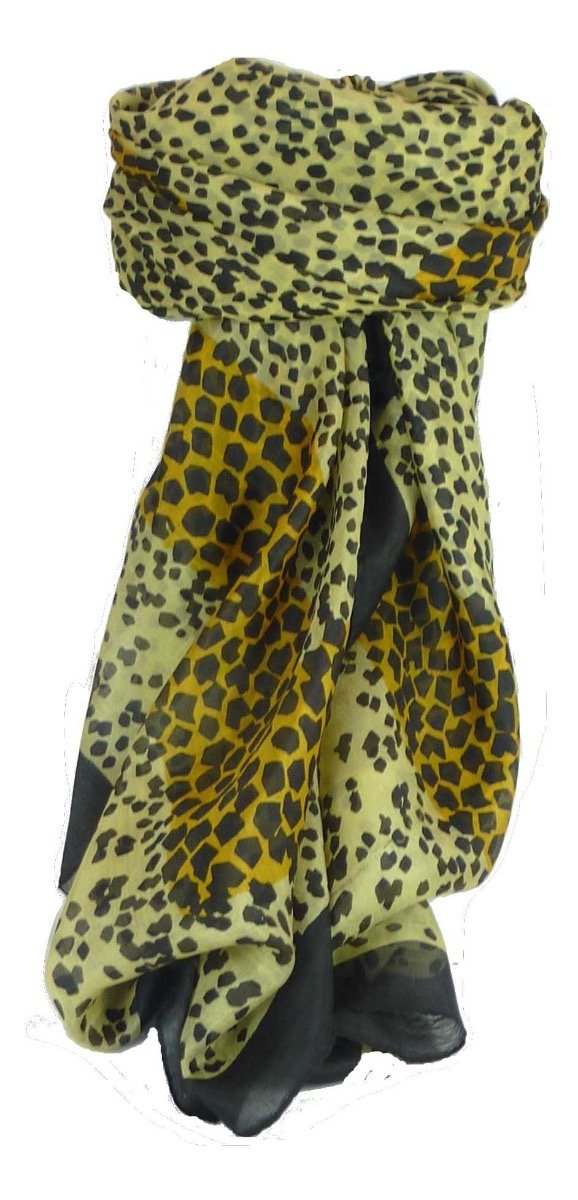 Pashmina & Silk Mulberry Silk Classic Square Scarf Leopard