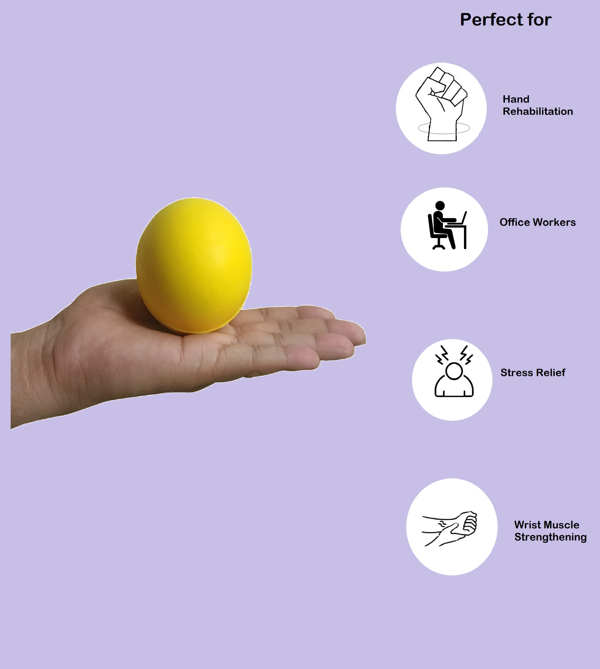 SREE FOAMS Physiotherapy Hand Exercise Ball/Polyurethane Soft Non-Sticky/Yoga Manual Massage Exercise for Fingers, Wrist, Hand Strengthener and Arthritis Grip Rehabilitation, Yellow, 7 Cm 1
