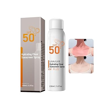 Sunscreen Spray SPF 50+ for Face & Body, Reef Safe Sunscreen Spray, Broad Spectrum UVA/UVB Sunblock, Oxybenzone-Free, Non-Comedogenic, Oil-Free, Water Resistant, 5.07oz Travel Size 1 pack