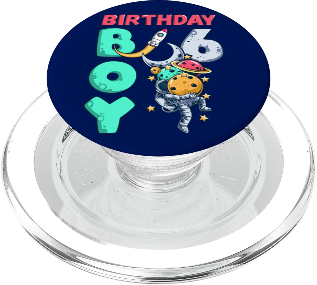 Birthday Boy 6 Year Old, Astronaut, Space Rocket, Planets PopSockets PopGrip for MagSafe