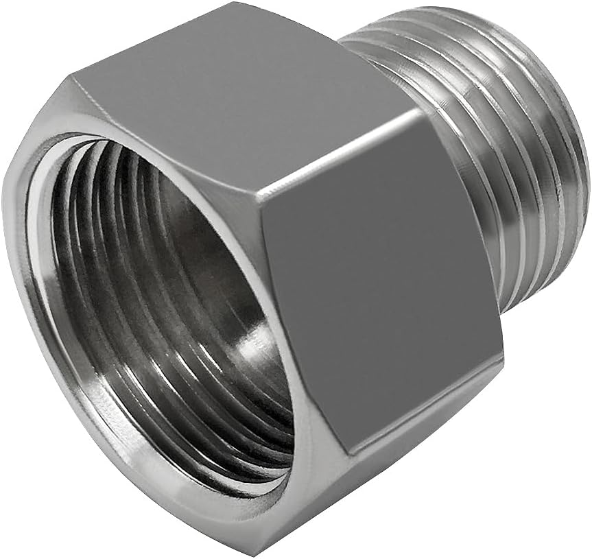 Beduan 7/8 Female threaded (I.D:15/16) to 1/2 Male threaded (O.D:3/4) Toilet Bidet Hose Pipe Adapter Connector(Pls check your size!)
