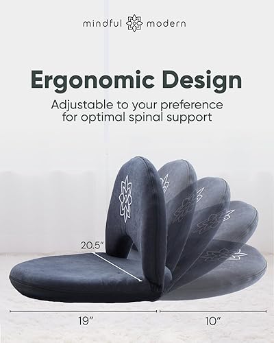 Miniatura 3 de Mindful Modern Silla de meditación  Silla de piso ajustable con soporte de respaldo  Asiento acolchado para apoyo de postura y comodidad  Plegable