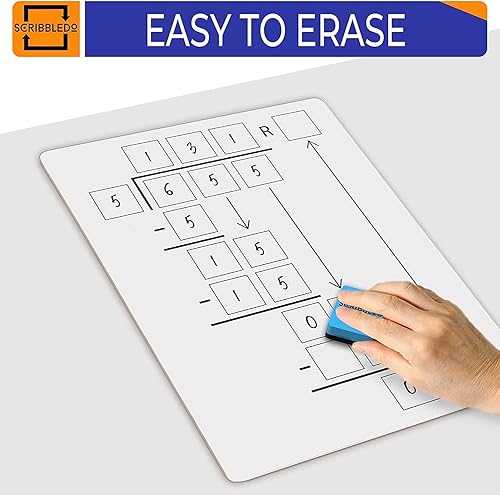 Miniatura 3 de Paquete de 2 pizarras blancas de borrado en seco de 9 x 12 pulgadas, pizarra blanca pequeña duradera y portátil de doble cara para práctica de