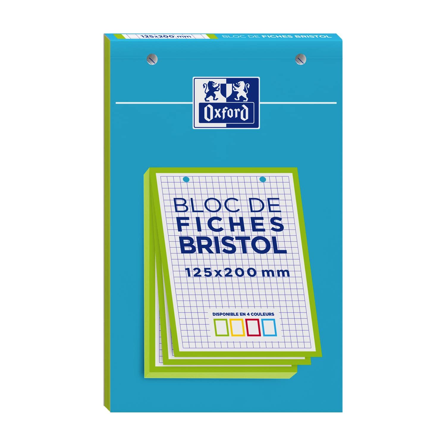 OXFORD Lot de 10 Blocs de 30 fiches bristol 125X200 perforées Q5/5 vert