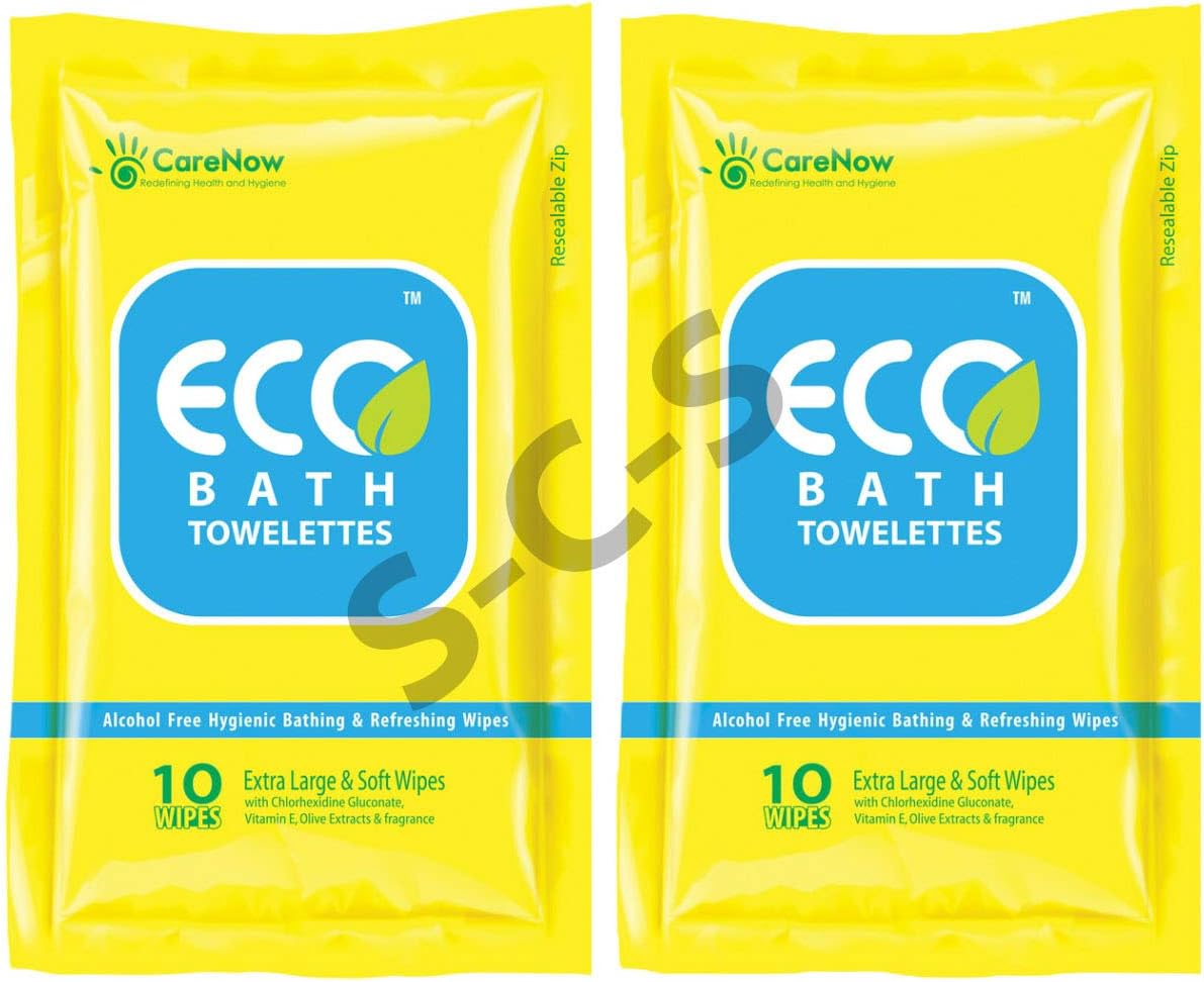 ECO Bath Bathing and Refreshing Wipes.(Large)Total 20 + 6 wipes = 26 wipes (2 Packs)