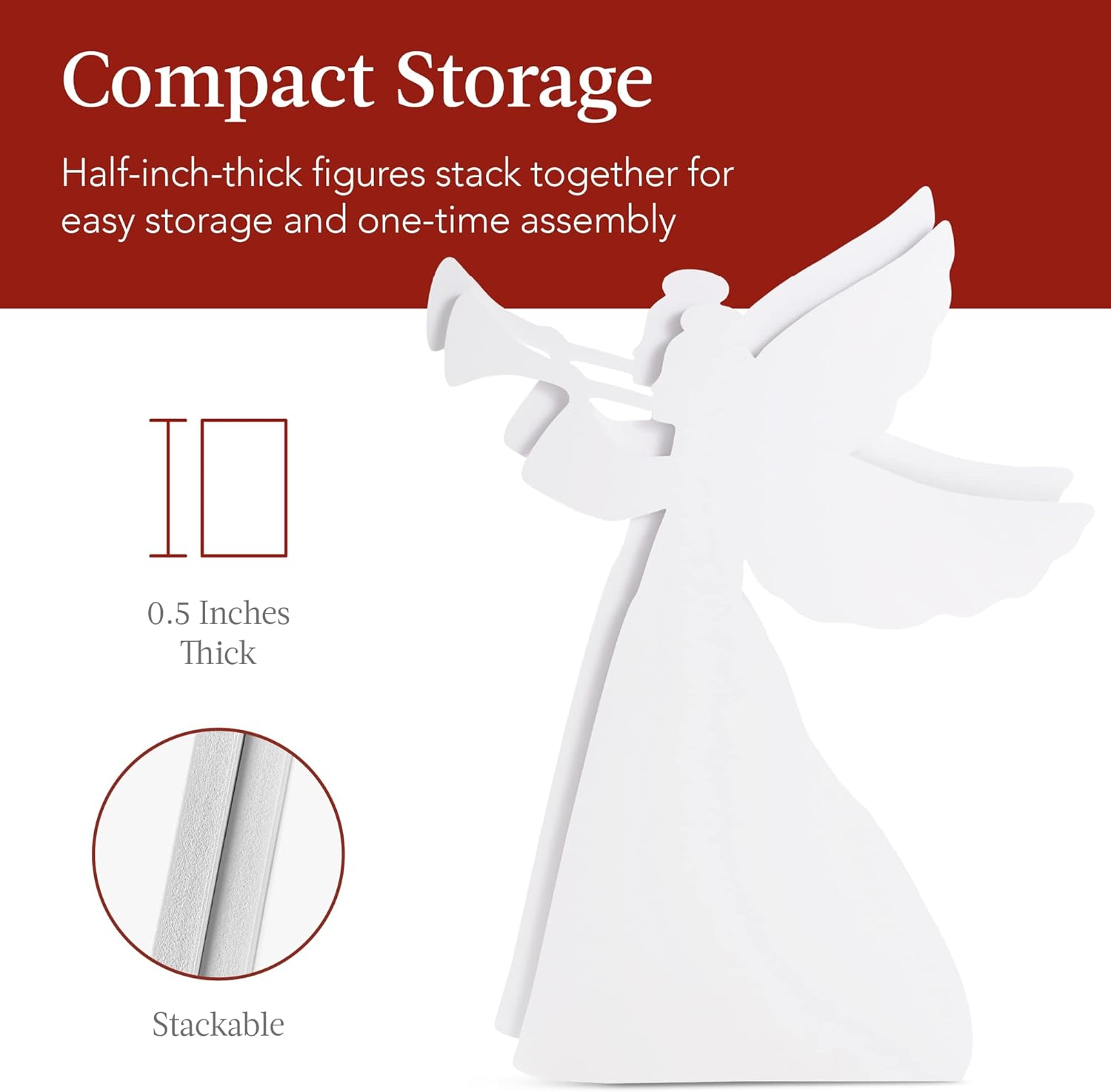 Best Choice Products 3ft Set of 2 Outdoor Christmas Angel Yard Decorations, Weather-Resistant PVC Décor for Lawn, Garden, Display w/ 4 Ground Stakes